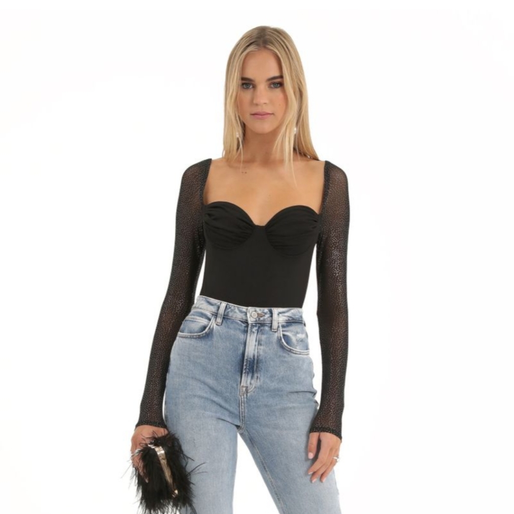 Elegant Black Long-Sleeve Women's Top